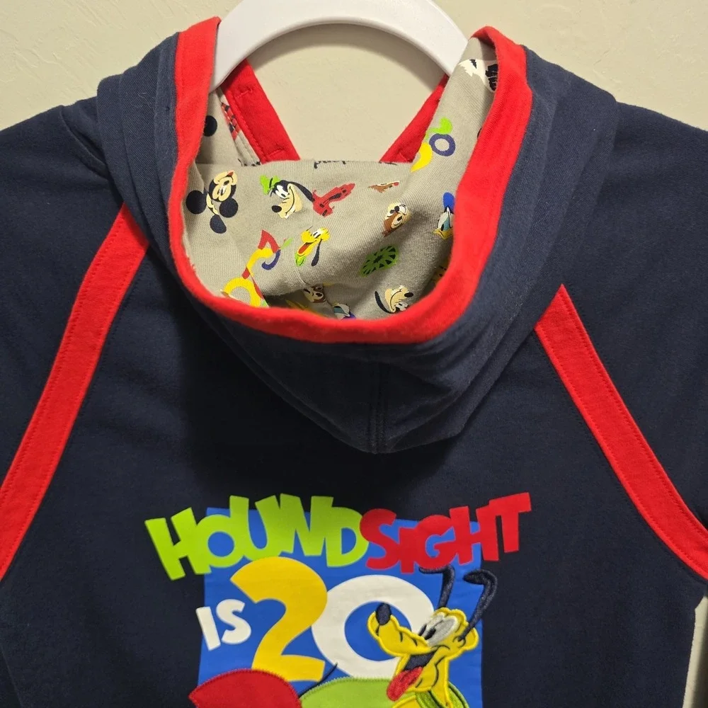 Disney Parks Kids L Pluto Character Pullover Hoodie Navy‎